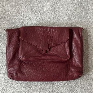 Elegant Burgundy Leather Clutch